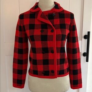 J. Crew Red and Black Knit Sweater, XXS